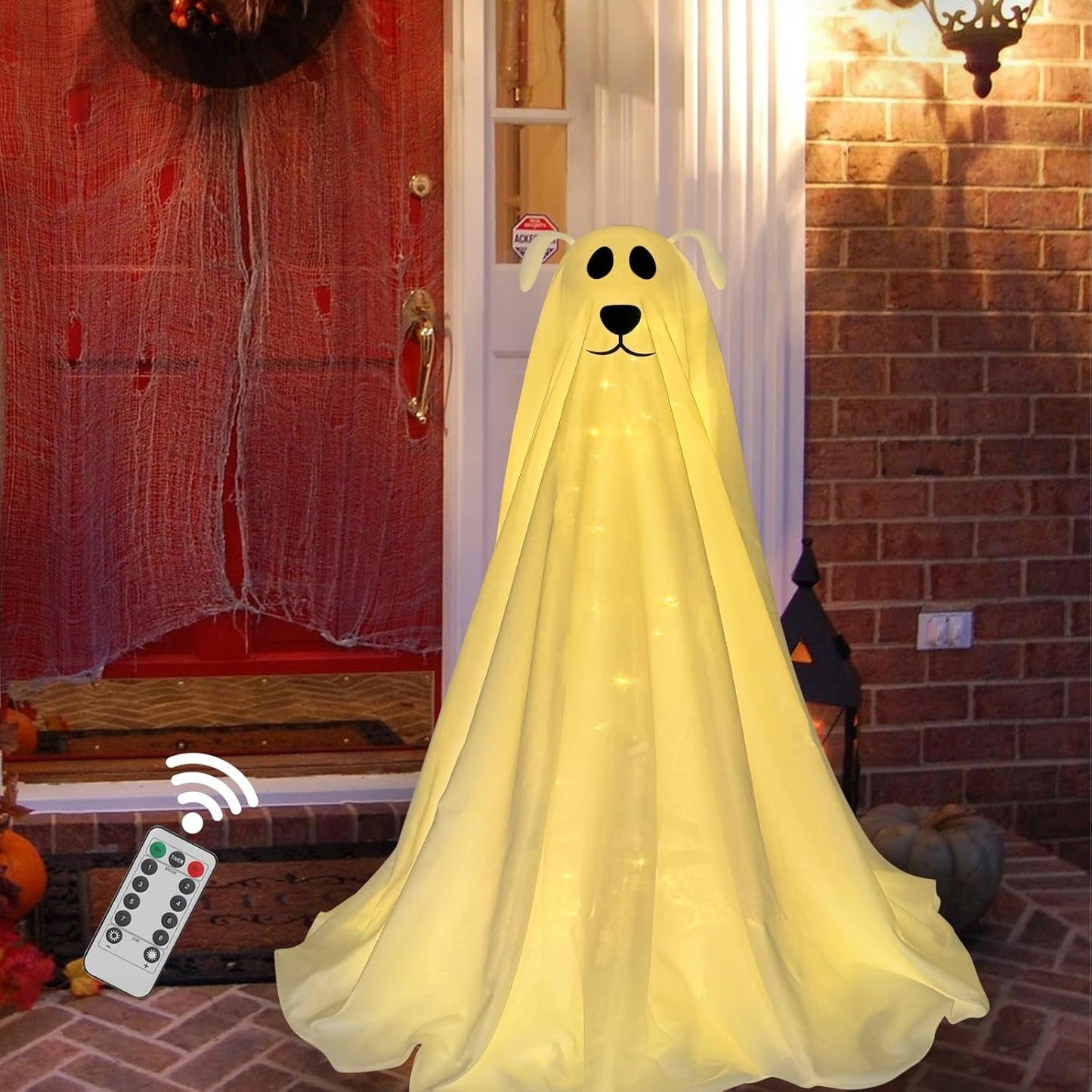 Light-Up Freestanding Spooky Ghost Dog 30"π»πΆ