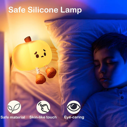 Cute Pumpkin Night Light – Rechargeable LED Lamp